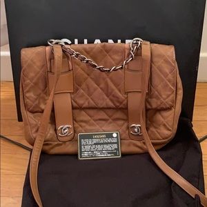 Authentic Chanel country distressed crossbody bag
